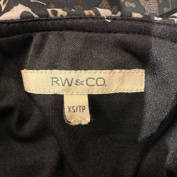 Leopard Print Dress Womens Size XS Ruffle Neckline Elastic Waist - Picture 6 of 8